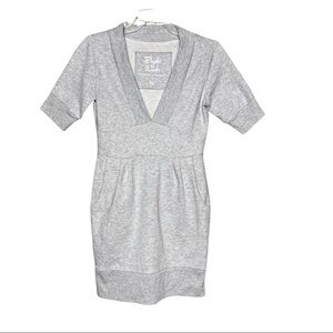 Plush & Lush Casual Deep V-Neck Fleece Knit Dress